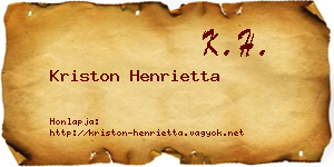 Kriston Henrietta névjegykártya